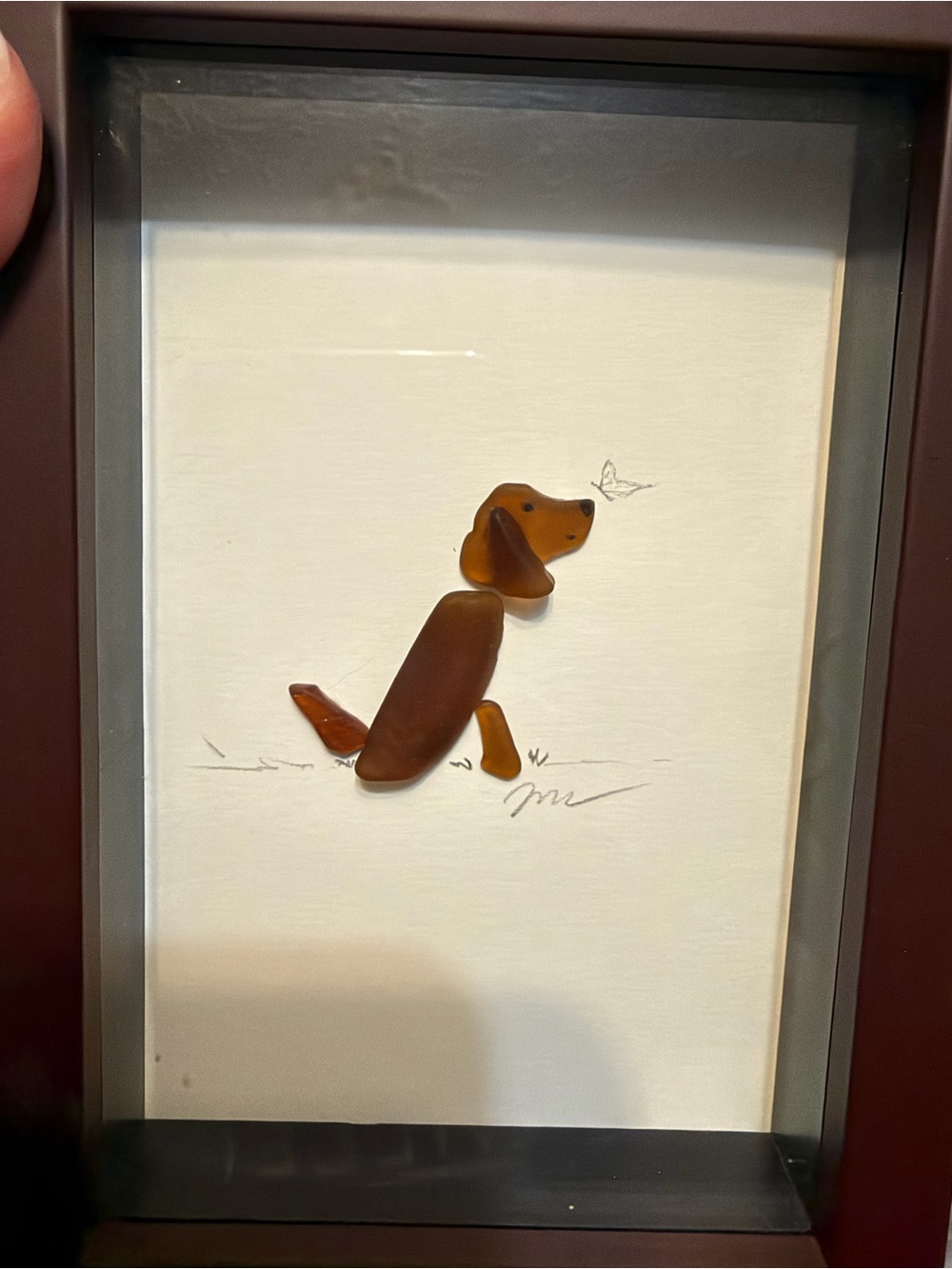 Brown Dog Sea Glass Wall Art - Pets Dog Decor